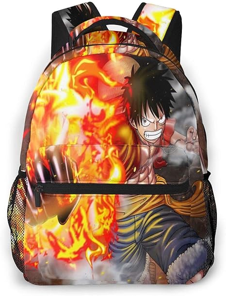 Amazon Co Jp 走覇一郎君 全服印刷スタイリッシュリュック One Piece ワンピース かばん学生用かばん 汚いれ防止 観光バッグ 容量 かんぜんぼうすい 運動 デーパック Black ホーム キッチン