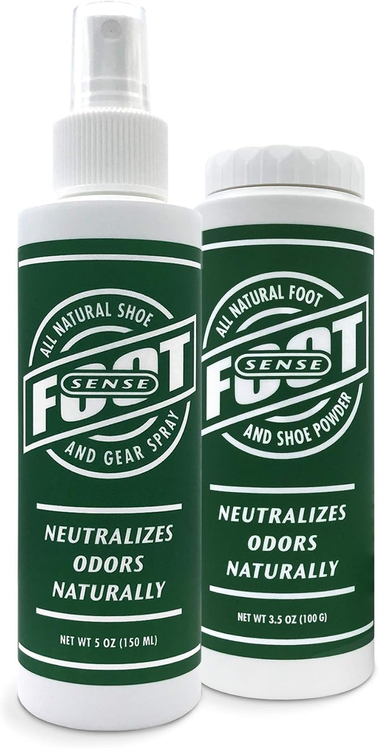 FOOT SENSE Bundle - FOOT SENSE All Natural Foot and Shoe Powder 3.5 oz & FOOT SENSE All Natural Shoe and Gear Spray 5 oz - Odor Fighting Combo: Electronics