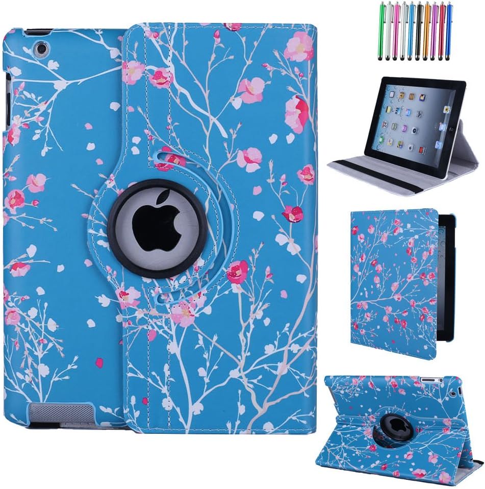 CULIKER - Case for iPad 9.7 2017 5th Generation, 360 Rotating Edge Corner Protection, Multi-Angle Viewing Stand, PU Leather Smart Cover Auto Sleep/Wake Function