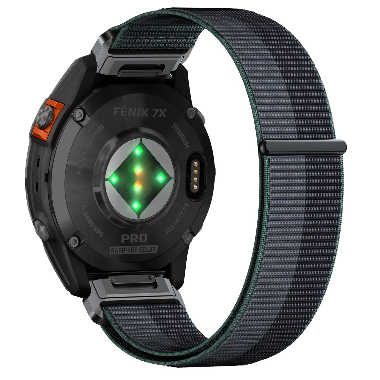 Niboow QuickFit 26mm Strap for Garmin Fenix 8 51mm/Fenix 7X Pro Solar/Fenix 7X/Fenix 6X/Fenix 6X Pro/Fenix 5X/Fenix 5X Puls, Nylon Breathable Watch Band for Garmin Enduro 3/Epix 2 Pro 51mm- Black/Grey