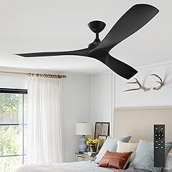 BvenuBigLite Black Ceiling Fan for Indoor: 3 Blades