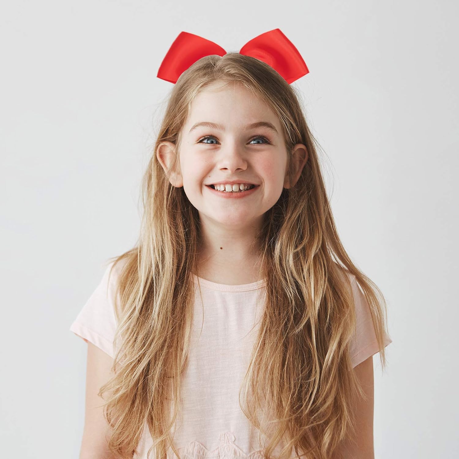 Whaline 8 Inch Large Hair Bows with Band,Cheer Bows Red Jumbo Cheerleading Bow with Holder Christmas Bow Band Hair Accessories for School Girl Toddlers Women Outfit Uniform - Image 5