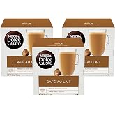 Dolce Gusto Nescafe Coffee Pods, Cafe Au Lait, 16 Count, Pack of 3