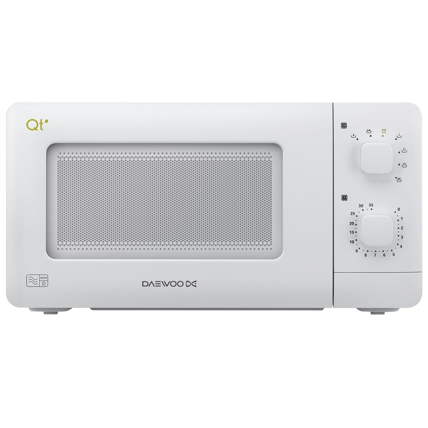 Daewoo QT1R Compact Manual Control Microwave Oven, 600 W, 14 Litres, White:  Amazon.co.uk: Kitchen & Home