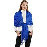 RonFoxi Soft Silky Pashmina Shawl Wraps Solid Colors Scarf for Wedding Evening Dresses