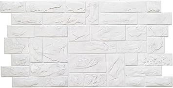 Pvc Kunststoff Wand Paneele 3d Dekorative Fliesen Wandverkleidung Weiss Stone Amazon De Baumarkt
