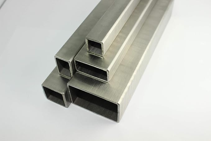 Edelstahl Vierkantrohr Rechteckrohr 100x100x2,0mm Länge=500mm Geländer Quadratrohr V2A geschliffen Korn 240 Pfosten