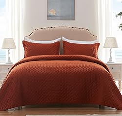 SunStyle Home Quilt Set King Rust Lightweight