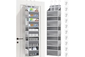 Over The Door Organizer with 5 Large Pockets & 10 Mesh Sides | Heavy Duty Hanging Storage for Closet, Bathroom, Nursery | 54"