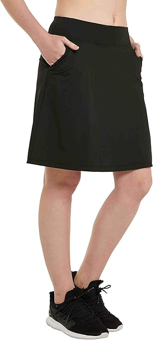 HonourSex Women Knee Length Skirts Causal Skorts with Pockets Longer Length Golf Skirts: Amazon 