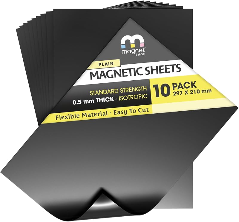 The Magnet Shop TMS A4 Magnetic Sheets 0.5mm 10 Pack for Crafts