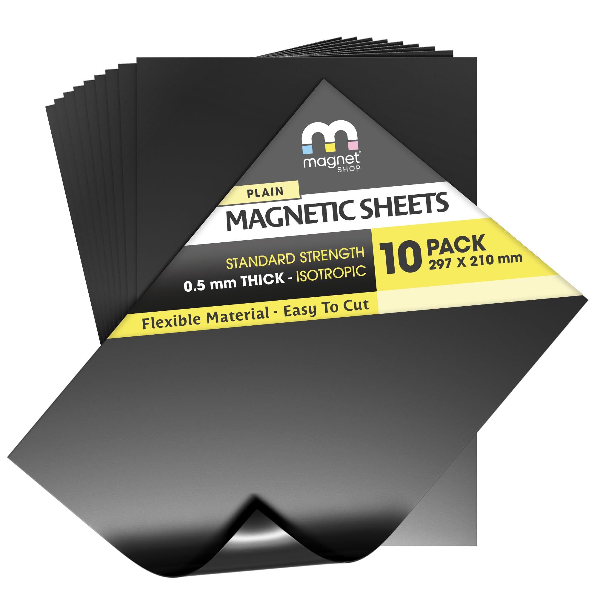 TMS A4 Magnetic Sheets - Magnets for Crafts, 0.5mm Flexible Magnetic Sheeting for Cutting Dies, Art Folders - Make Your own Fridge Magnets for Kitchen, Home and Office (10 Pack) by The Magnet Shop