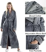 Oksun Women's Full Length Fleece Dressing Gown Plus Size Winter Warm Bathrobe view 3