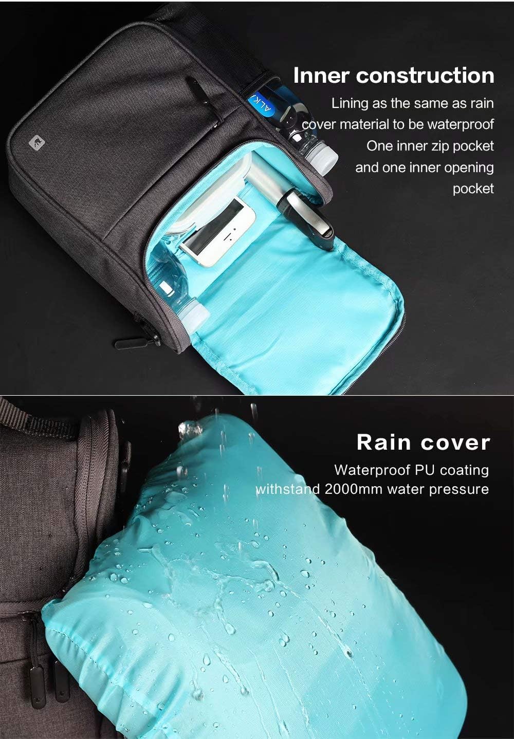 Rhinowalk Bike Handlebar Bag Multifunction Bicycle Front Tube Bag with Shoulder Strap Raincover, Grey : Sports & Outdoors