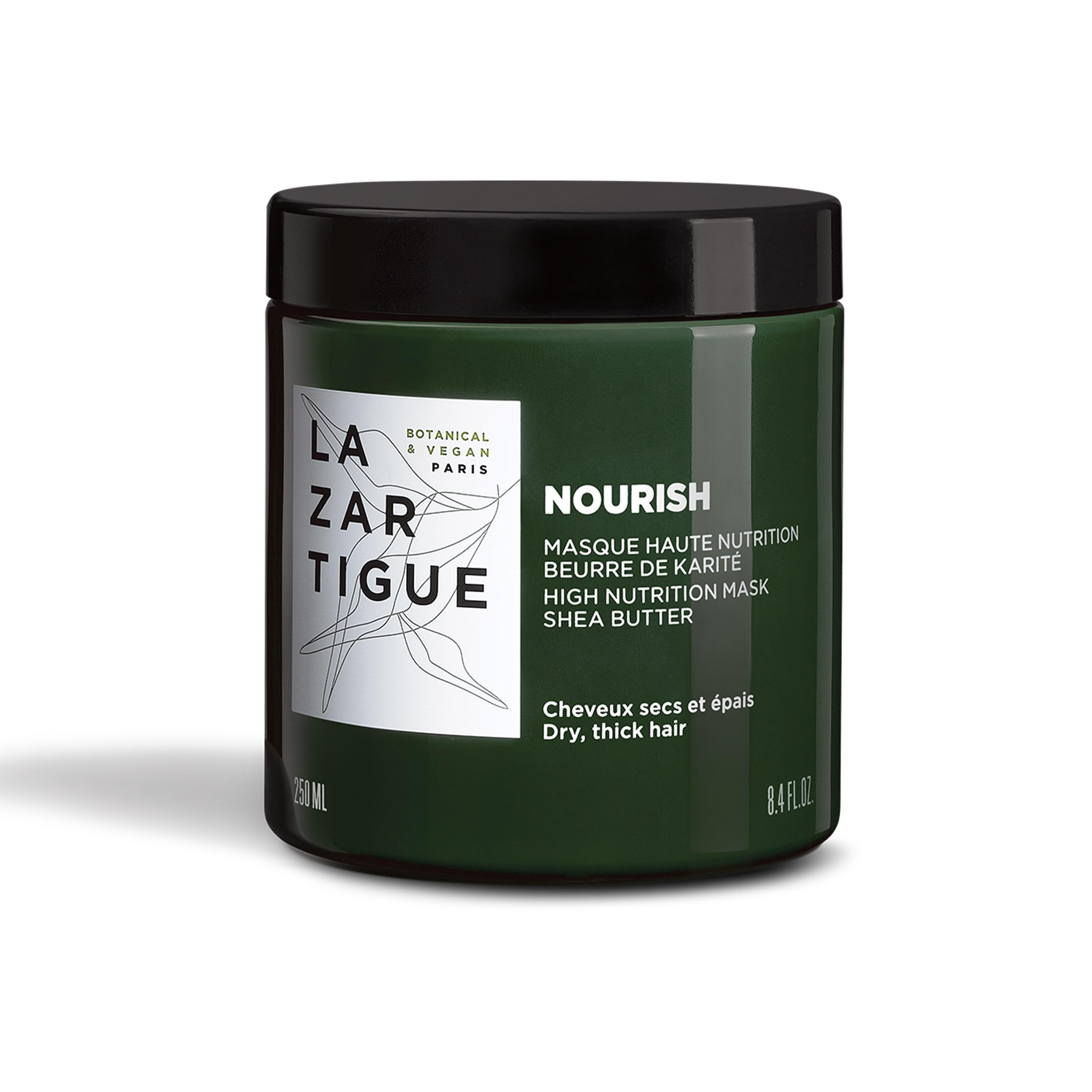 LAZARTIGUE NOURISH Mask for Thick Dry & Coarse Hair, Deep Conditioning Treatment with Coconut Oil & Shea Butter for Intense Hydration & Shine. Vegan, 92% Natural Ingredients, 250ml (250ml, Vanilla)