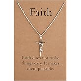 PEITEN Faith Inspirational For Women Necklace, Dainty Pendant with Message Card, Spiritual Jewelry Gift