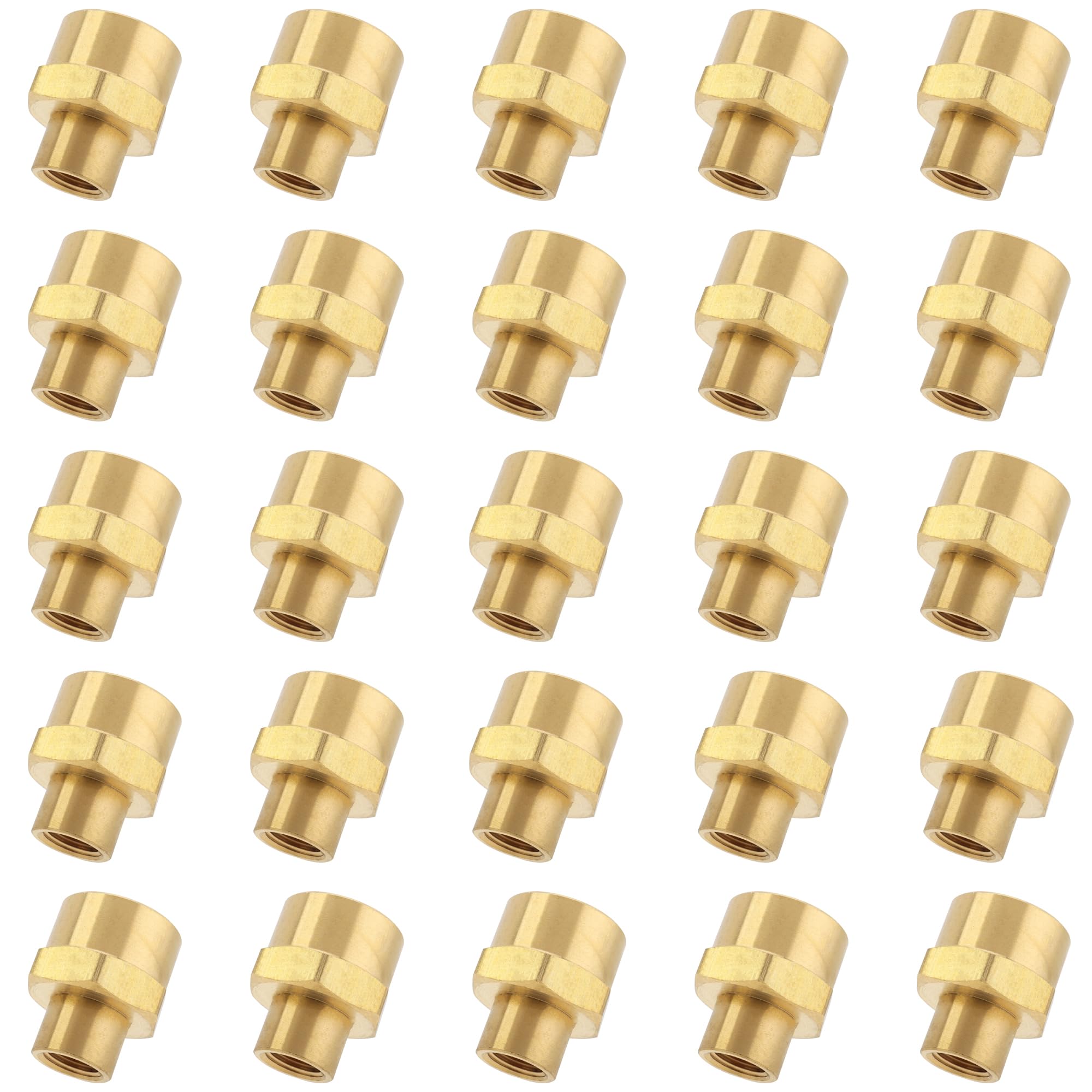LTWFITTING Brass BSP Pipe Fitting 3/8-Inch x 1/8-Inch Female BSPP Reducing Coupling Water Boat (Pack of 25)
