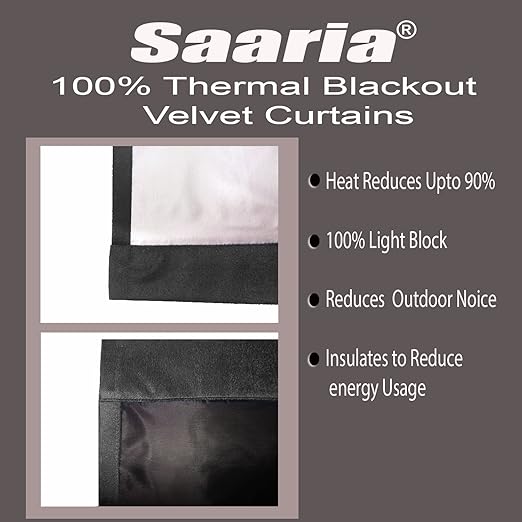 Amazon Com Saaria 100 Black Velvet Thermal Blackout Home Theater