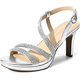DREAM PAIRS Women's Platform Strappy Heels High Heeled Sandals Open Toe Comfortable Dressy Shoes with Adjustable Ankle Strap