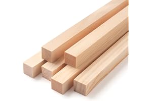 COOWAYZE Square Wooden Dowel Rods, 6 PCS 3/4" x 12" Square Wood Dowel Rods Wooden Sticks for Crafts, Unfinished Hardwood Sticks Wood Strips for Woodworking, Crafting, Arts and DIYers, Home Decor, Model Making