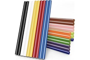 Manarty Color Hot Glue Sticks Full Size, 8" Long x 0.43" Dia Hot Melt Glue Sticks Bulk, Colored Adhesive Glue Sticks Standard for Crafting DIY Art School Gluing Project Repair Sealing, 24 PCS