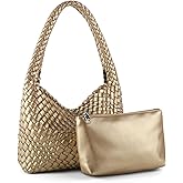 Handmade Woven Tote Bag - Women's Vegan Leather Shoulder Bag With Purses
