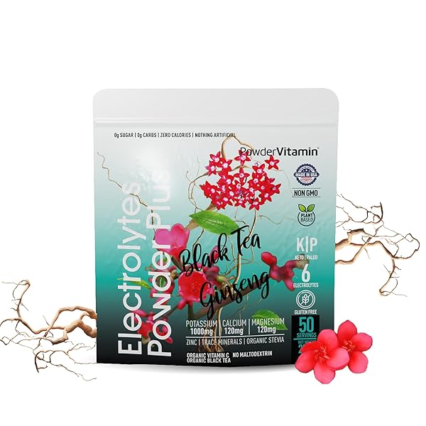 POWDERVITAMIN ELECTROLYTES POWDER PLUS (50 SERVINGS) BLACK TEA...