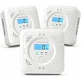 3 Pack Carbon Monoxide Detector LCD Screen Real-Time Concentration Battery Fault LED 60-Second Self-Check History Alarm Peak Record Portable Travel Van Life RV Camping Hotel Home Safety Pet Family