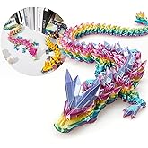 Dak Haan 24" Large 3D Printed Dragon- Big Articulated 3D Dragon, Giant Flexible Dragon Fidget Toy, 3-D Printed Dragon Gift for Halloween,Christmas, Desk Decor for Kids, Teens, and Dragon Favor