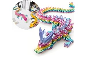24 Inch Large 3D Printed Dragon,Flexible Articulated Crystal Dragon Toy, 3D Printed Gift for Festival,Home Decoration&Executi