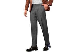 COOFANDY Men Classic Fit Dress Pant Casual Flat Front Pant Expandable Waist Suit Pant