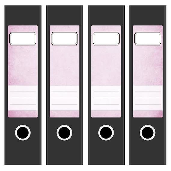 4 x Akten-Ordner Etiketten/Aufkleber/Rücken Sticker/mit Design Motiv Vintage rosa/für breite Ordner/selbstklebend / 6cm breit