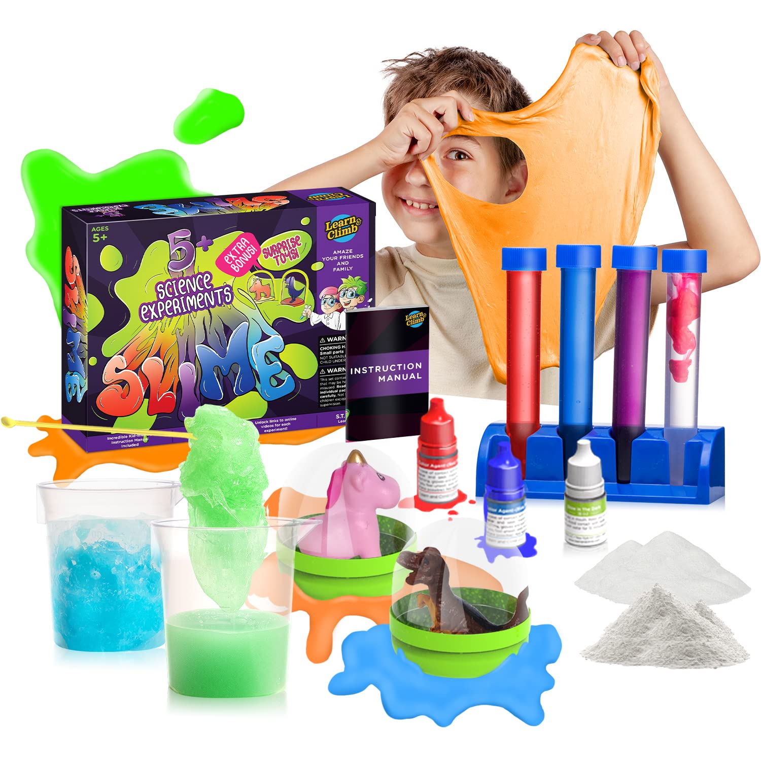 Chemistry Set for Kids 5+ Science Experiments. Make Your own Slime lab Kit. Great Gifts for Girls and Boys Ages 4 5 6 7 8 Years Old and up