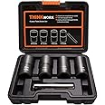 THINKWORK Lug Nut Remover, 5 Pieces Wheel Lock Removal Kit for Removing Stripped, Damaged, Frozen, Rusted, Rounded-Off Bolts, Nuts & Screws
