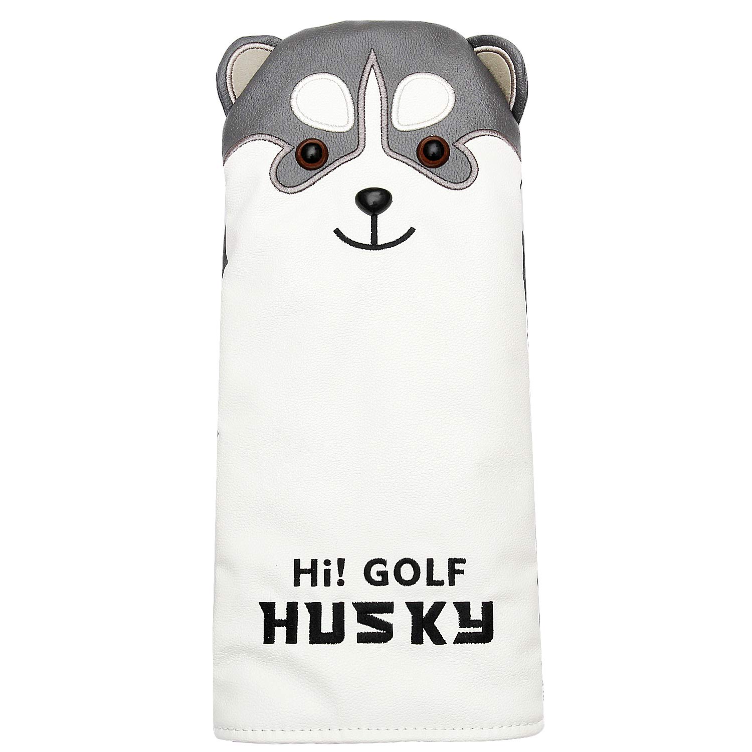 Outdoor Leisure Lovely Husky Golf Driver Head Cover Cartoon Animal #1#3#5#7 Woods PU Leather HeadCover Dustproof Covers (1 pcs Driver Cover)