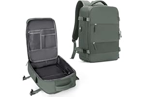 coowoz Large Travel Backpack For Women Men,Carry On Backpack,Hiking Backpack Waterproof Outdoor Sports Rucksack Casual Daypack Travel Essentials（Olive Green Minimalist）