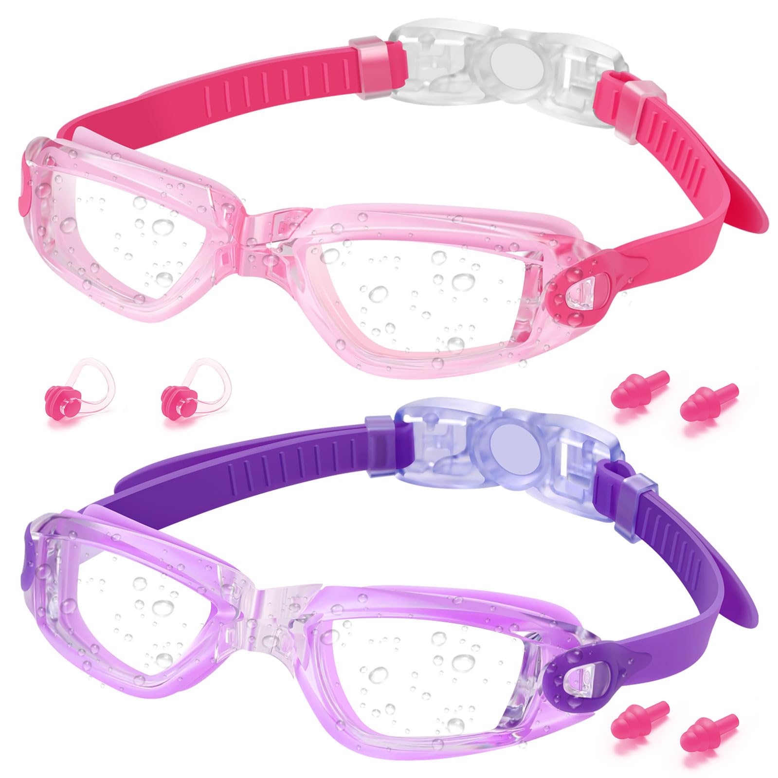 Vatefery Kids Swimming Goggles 2-Pack Swimming goggles kids 6-14,UV Protection,Anti-Fog,No Leaking kids goggles for Children, Boys, Girls, Junior and Teens — image 1