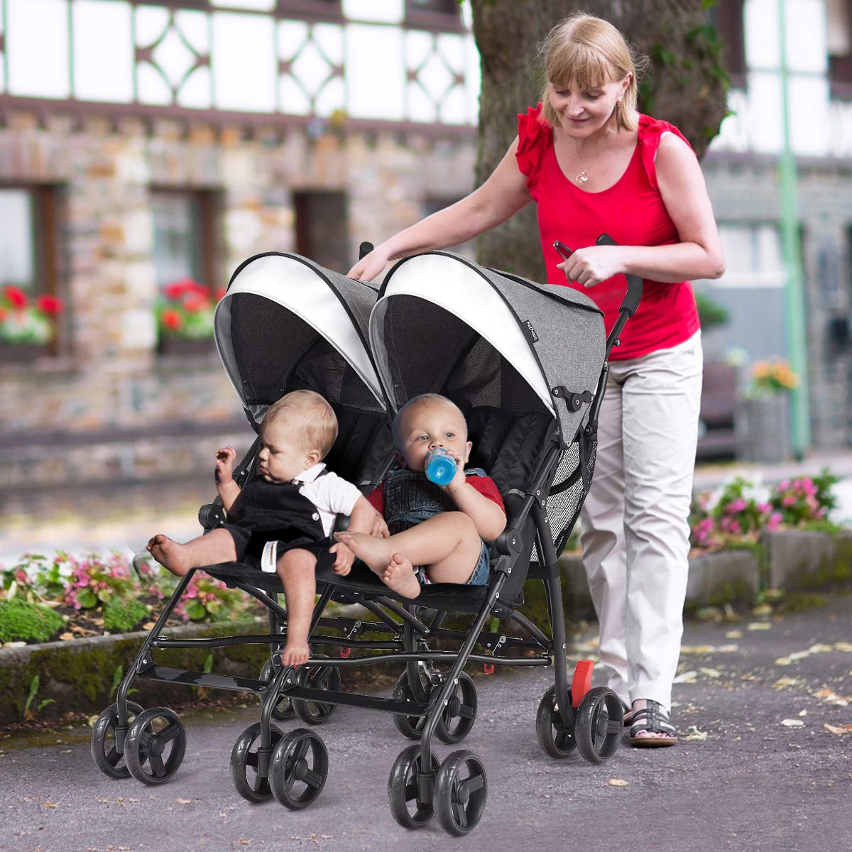 honey joy double stroller