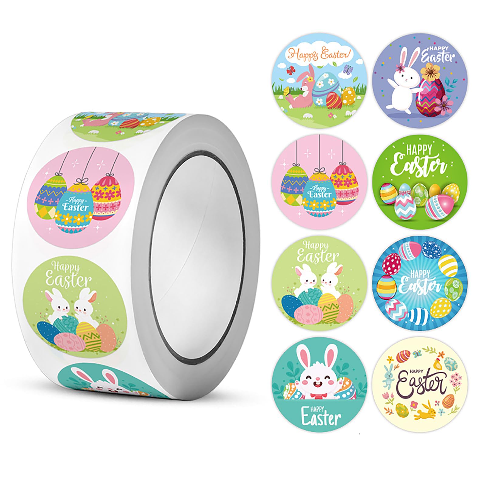 500 Pcs Easter Stickers 1.5 Inch Bunny Sticker Cute Egg Stickers for Kids Happy Easter Sticker for Party Supplies, Gift Decorations
