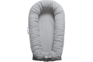 CooCooBaby Deluxe Infant Lounger, Baby Nest Cover for Baby Girls & Boys, Newborn Essentials for Baby 0-12 Months, 100% Cotton, Co Sleeper Portable Travel Bed (Corduroy Cotton, Gainsboro)