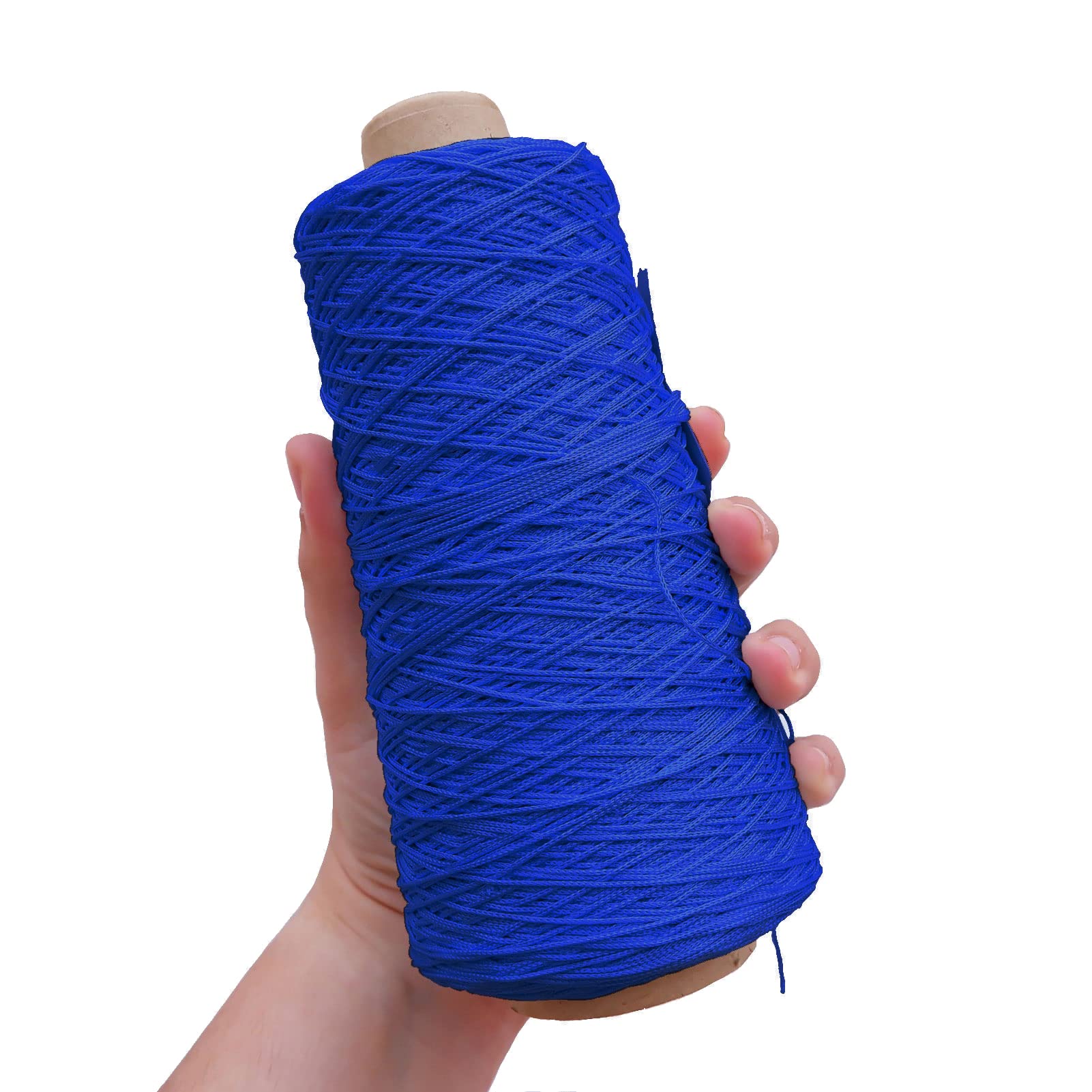 TEXTEX = Cuquillo Chain Thread. Yarn for Knitting and Crochet. Composition 100% Rayon. 1 Cone of 200grs and 600mts (Blue King)