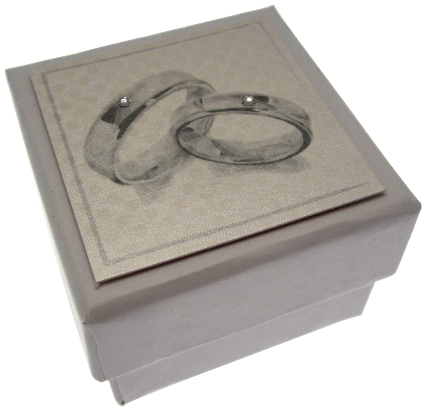 WHITE COTTON CARDS Wedding Favour Ring (Solid White Box, 5.5cm x 5.5cm)