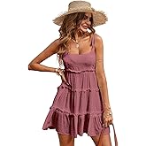 Narecte Womens Summer Dresses Wedding Guest Dresses Beach Sundresses Spaghetti Strap Flowy Boho Dress