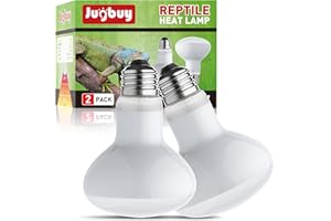 Jugbuy Reptile Heat Lamp Bulb, 100 Watt UVA Daylight Basking Spot Light for Bearded Dragon, Turtle, Lizard, Snake, Tortoise, Chameleon, Amphibians - 2 Pack