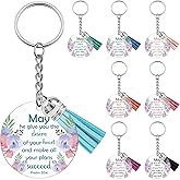 8Pcs Christmas Christian Party Favor Faith Christian Keychain for Women Inspirational Bible Verse Keychains Bulk for Friends Teen Girl Spiritual Gifts Religious Biblical Gift Religious Baptism Gift
