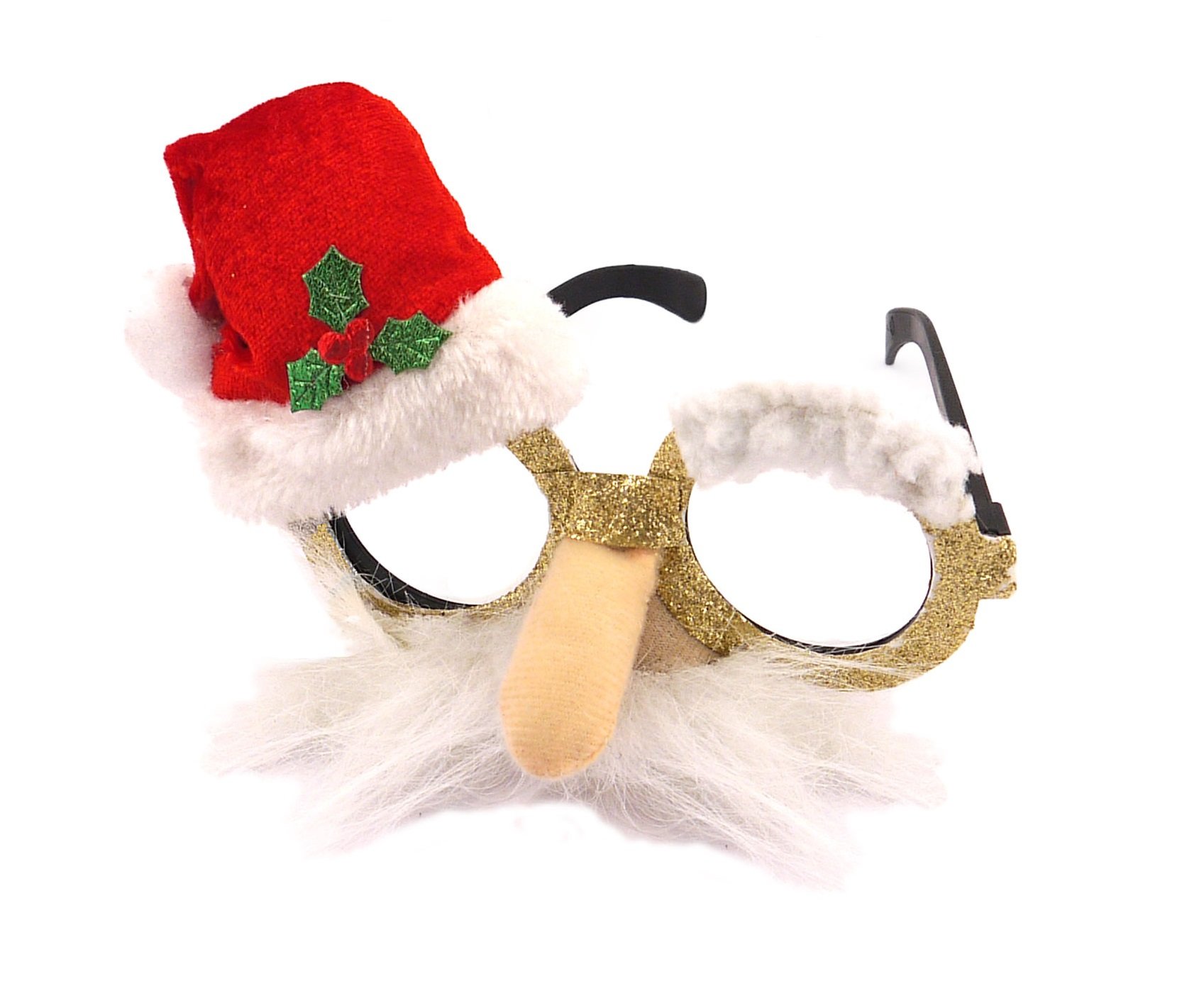 Novelty Christmas Glasses - Santa Glasses With Nose, Moustache and Christmas Hat