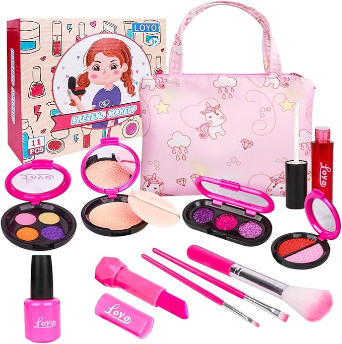 Kids Pretend Play Makeup Kit Fake Makeup Set Cosmetics Kit Toys with