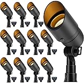 Gardencoin Low Voltage Landscape Spotlight, 12V LED Outdoor Landscape Lighting, Landscape Spot Lights Wired for Garden and Yard, Aluminum Up Lighting Fixture with 5W MR16 Replaceable Bulb (12 Pack)