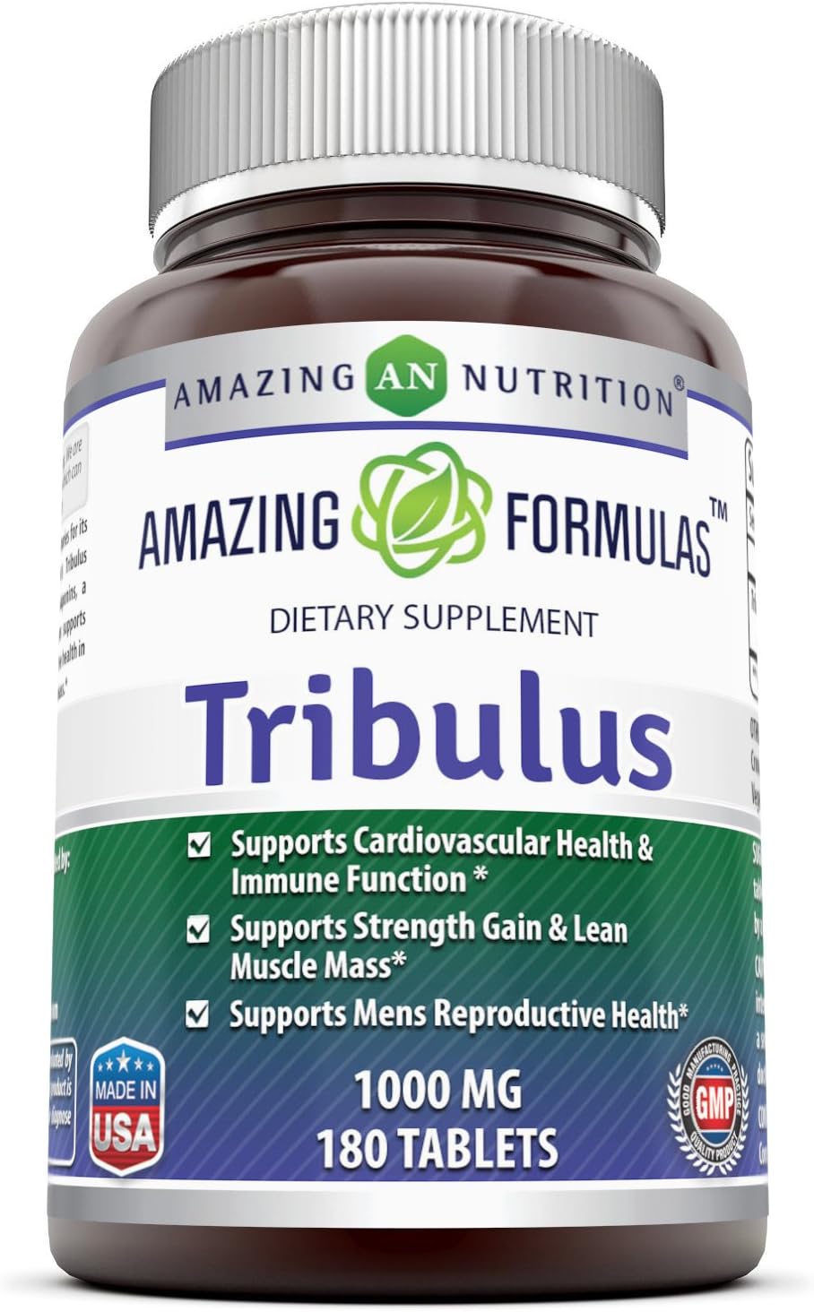 Amazing Formulas Tribulus Terrestris Extract 1000 MG Tablets, 90ct (Non GMO,Gluten Free, Vegan) - Standardized to Contain Min. 45% Steroidal Saponins, Testosterone Booster, for Enhanced Vitality: Health & Personal Care