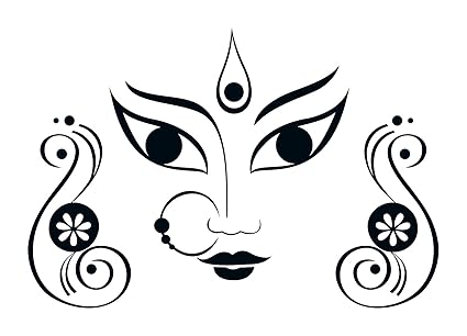 Buy Vsquare Studio Vinyl Maa Durga Face Wall Sticker 49 Cm X 71 Cm Black Online At Low Prices In India Amazon In,Short Hair Girl Back View Drawing